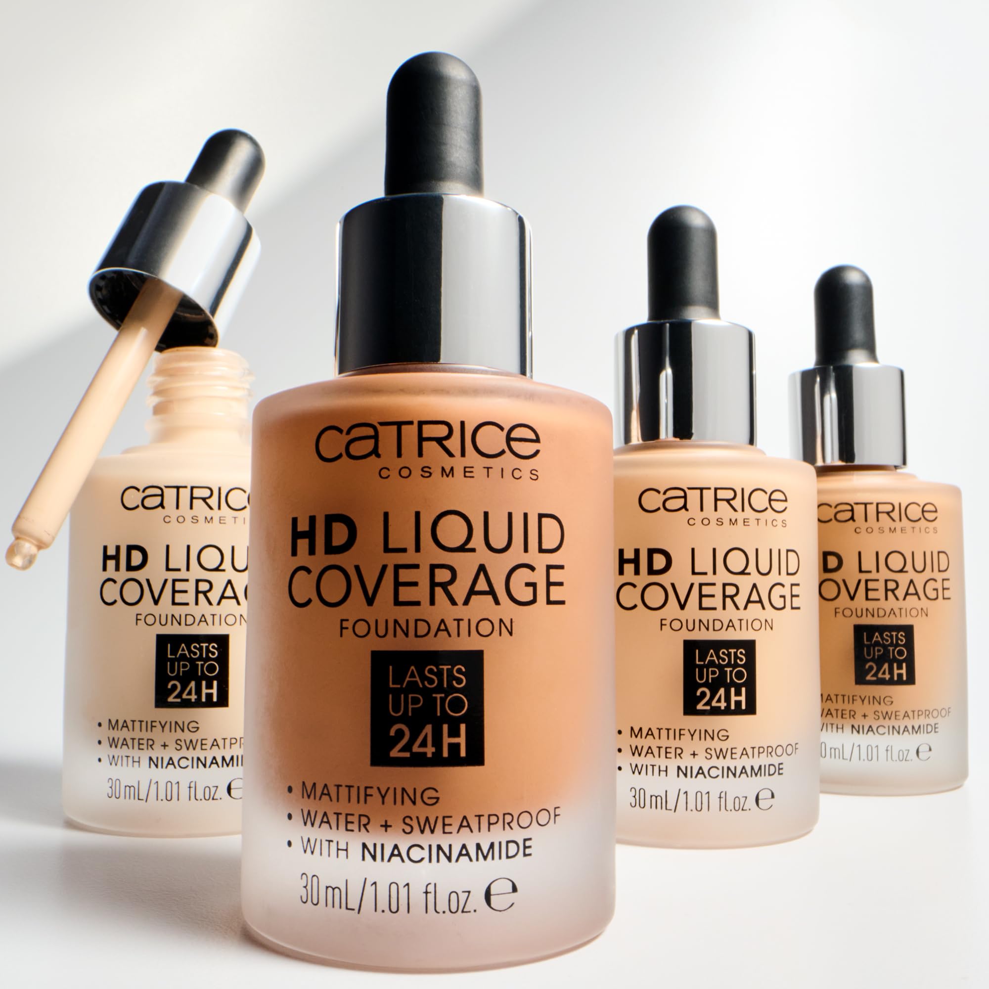 Vegan cruelty-free badge branded with Catrice logo for HD Liquid Coverage