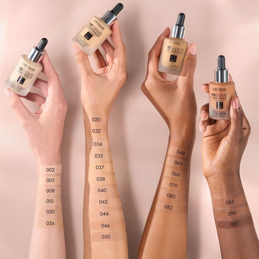Catrice HD Liquid Coverage vegan cruelty-free logo on packaging.