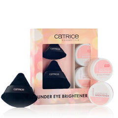 Catrice holiday set under-eye brightener demonstrates brightening for refreshed eyes.