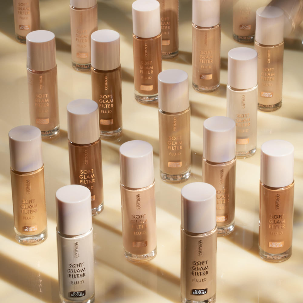 Catrice Soft Glam Filter Fluid packaging close-up highlighting Made in France status.