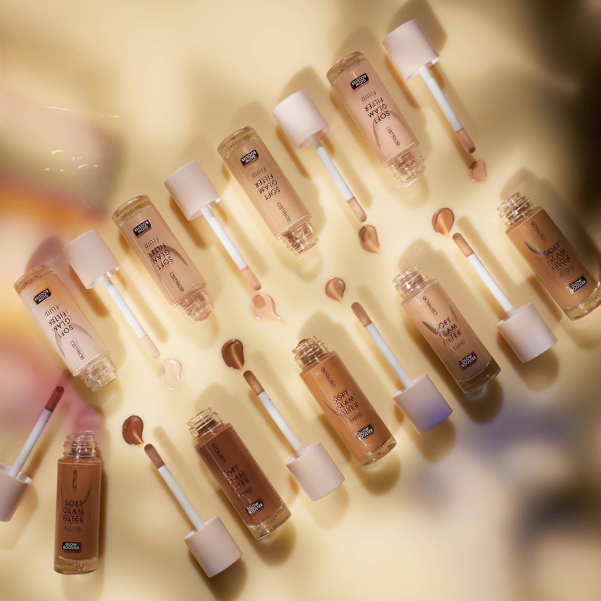 Catrice Soft Glam Filter Fluid vegan cruelty-free label signaling ethical beauty.