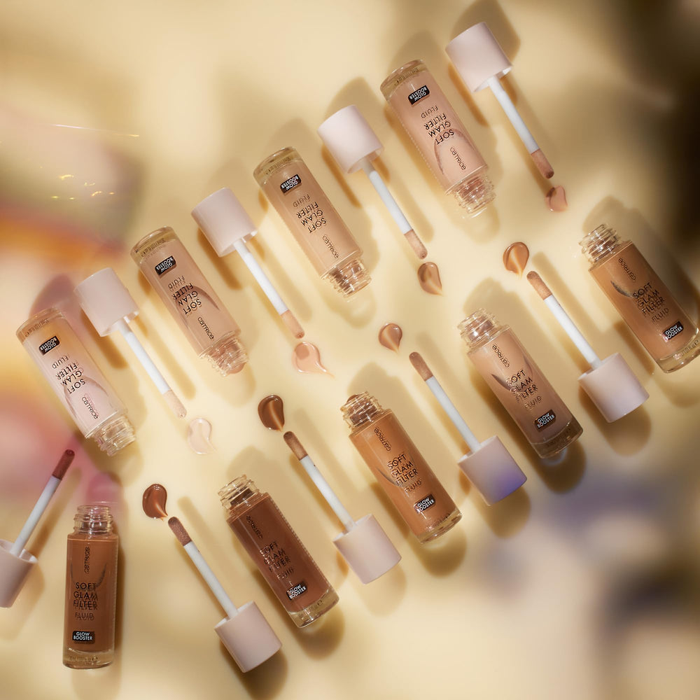 Catrice Soft Glam Filter Fluid vegan cruelty-free label signaling ethical beauty.