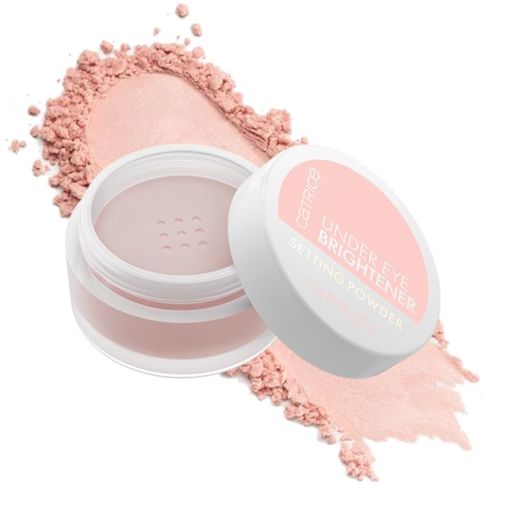 Catrice Under Eye Brightener 010 Light Rose application shows color correction swatch.