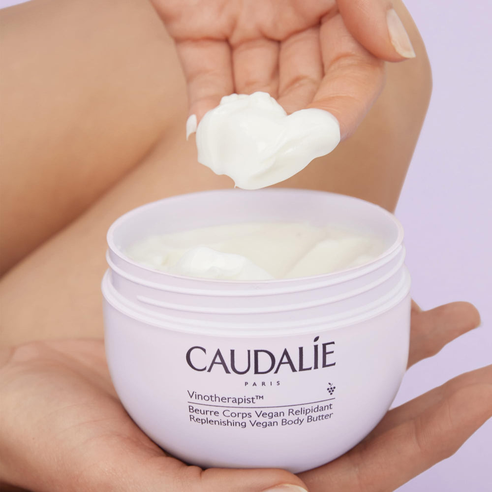 Caudalie 250 mL packaging emphasizes generous, shareable formula for whole-body use.
