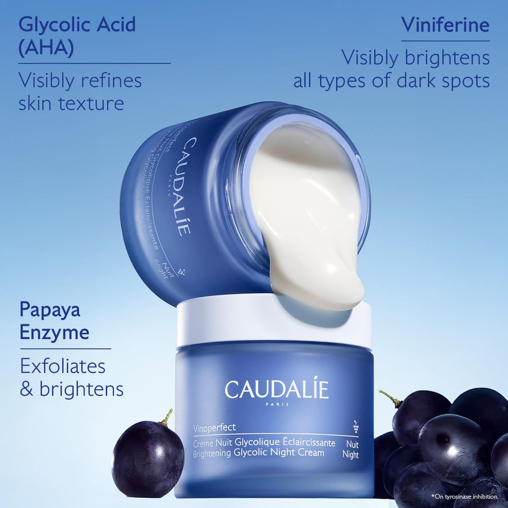 Caudalie refill pod packaging is displayed to highlight sustainability feature.