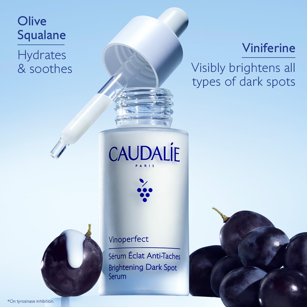 Caudalie Viniferine ingredient close-up highlighting dark-spot targeting potential