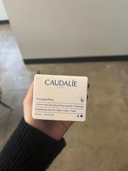 Caudalie Viniferine ingredient highlight pictured with the bottle emphasizing dark spot targeting.
