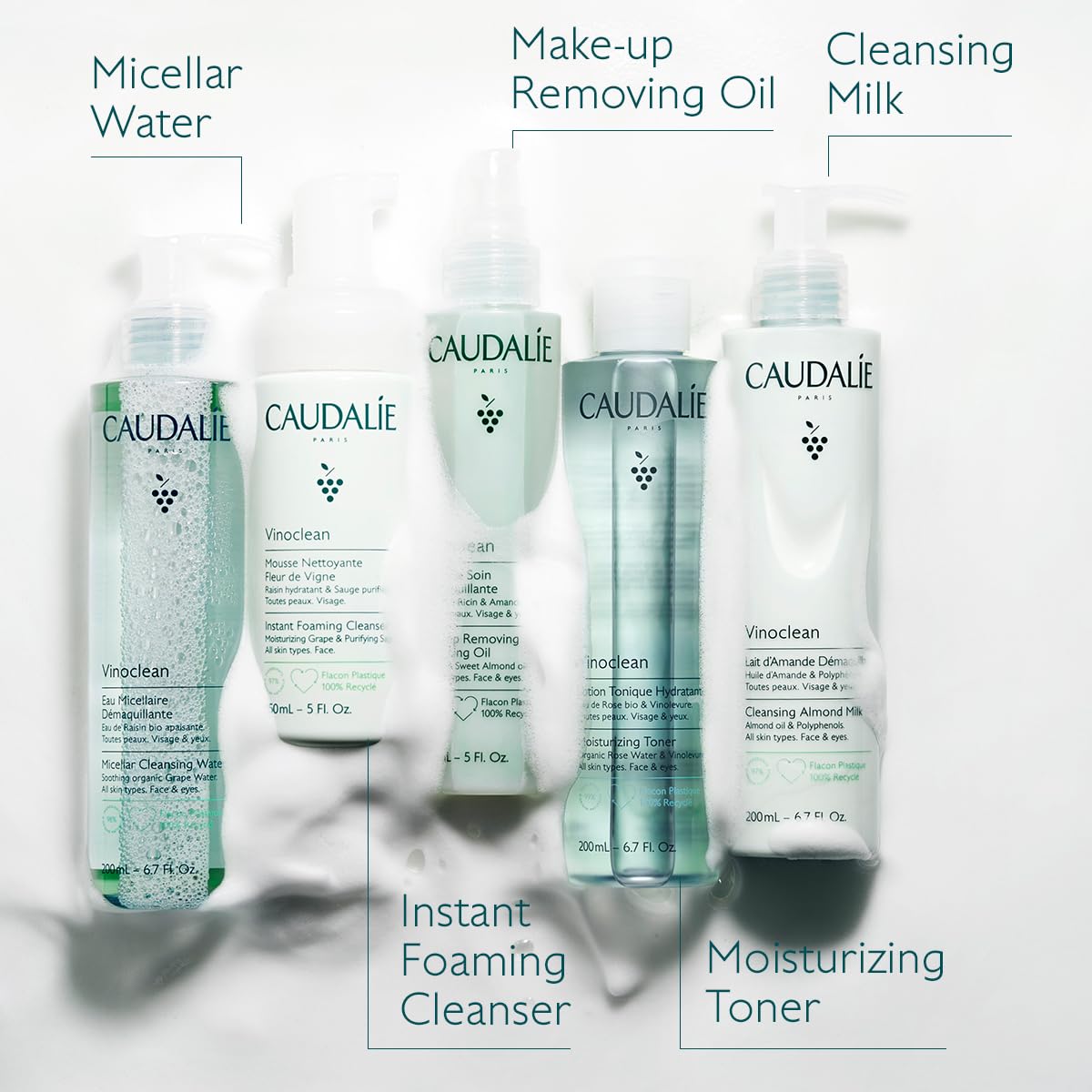 Caudalie Vinoclean rinse with warm water for a clean finish.
