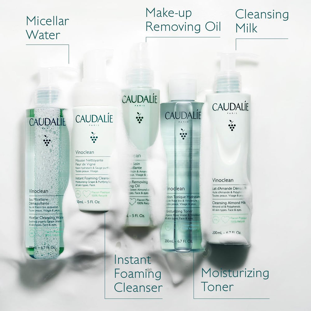 Caudalie Vinoclean rinse with warm water for a clean finish.