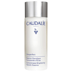 Caudalie Vinoperfect Brightening Essence bottle close-up for daily radiance prep.