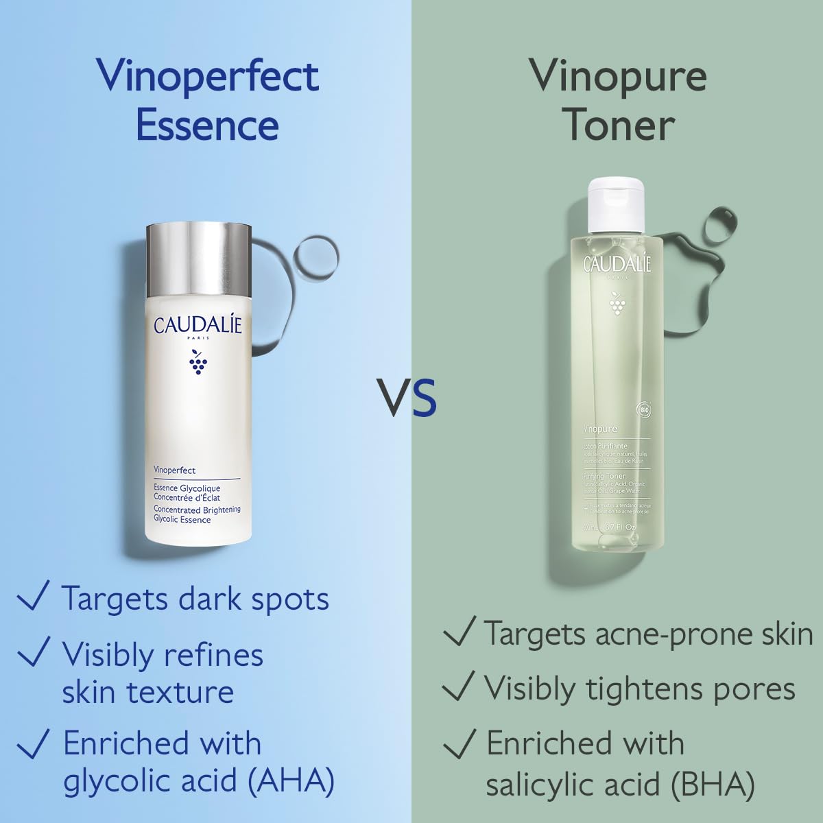 Caudalie Vinoperfect Essence application steps image illustrating routine use.