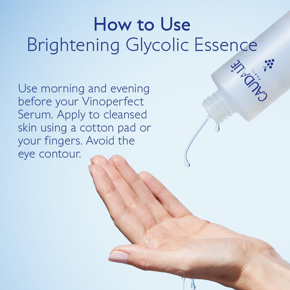 Caudalie Vinoperfect Brightening Essence ingredient list highlights glycolic acid.