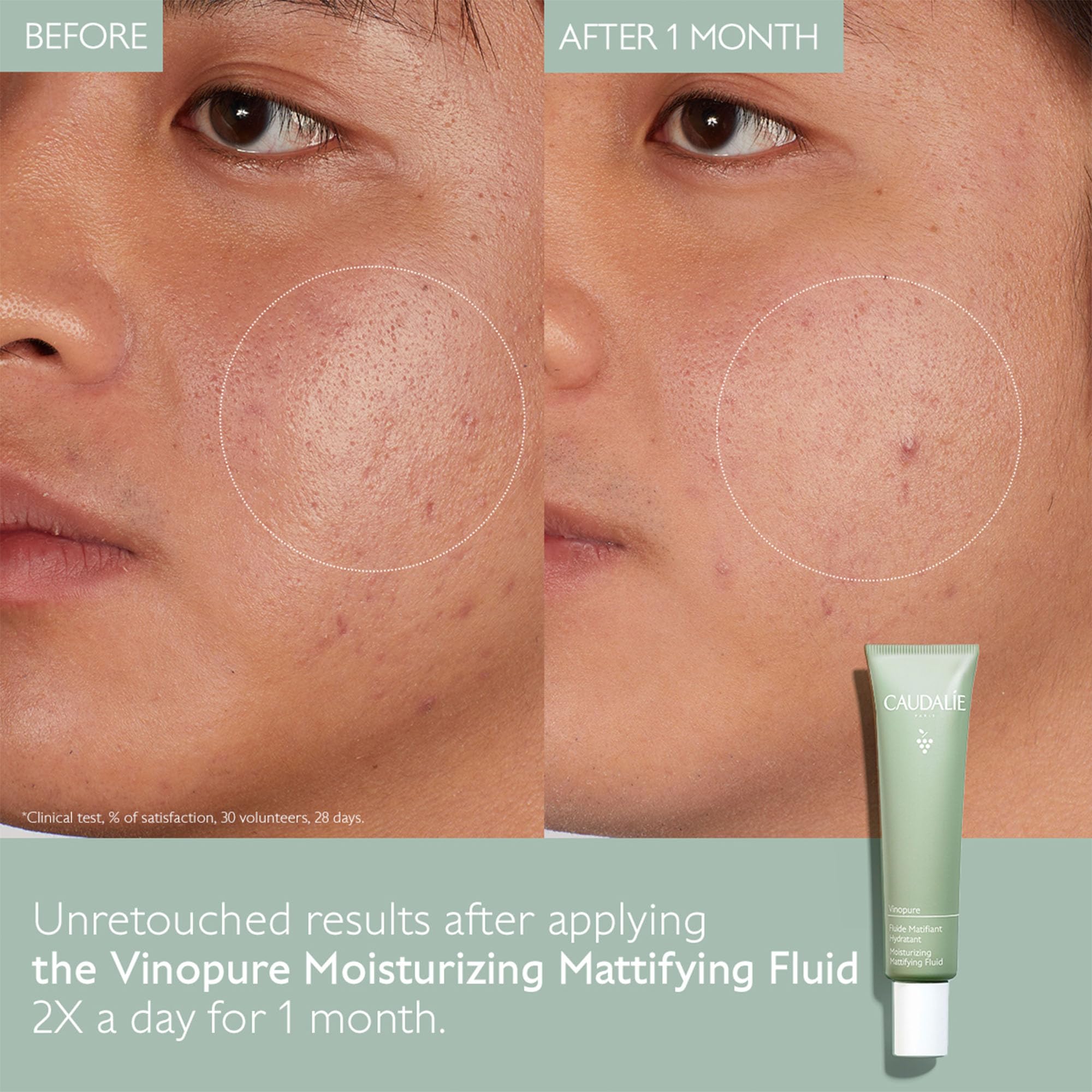 Caudalie Vinopure bottle back—ingredient list supporting non-greasy hydration