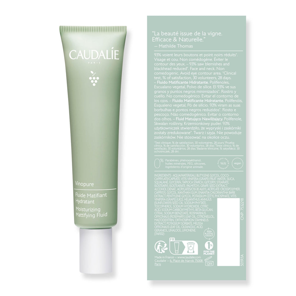 Caudalie Vinopure clinical results—93% reported reduced spots and blackheads in 28 days