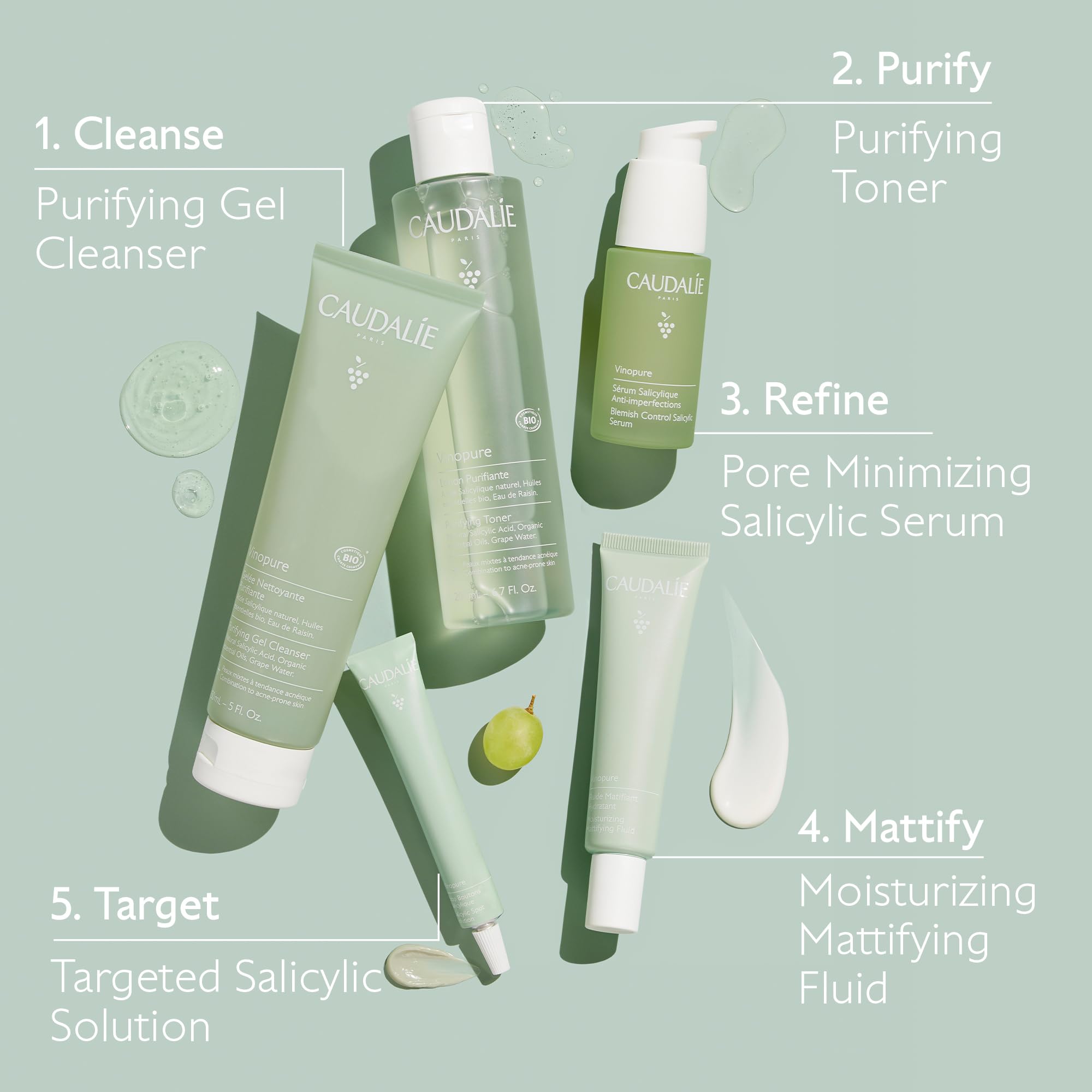 Caudalie Vinopure cleanser with grapeseed polyphenols and antioxidants.