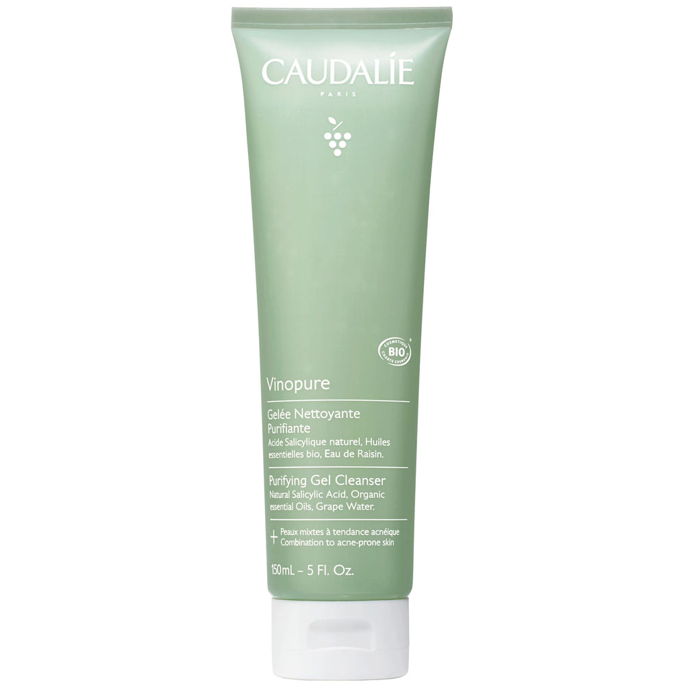 Caudalie Vinopure cleanser pour forms foam for purified pores.