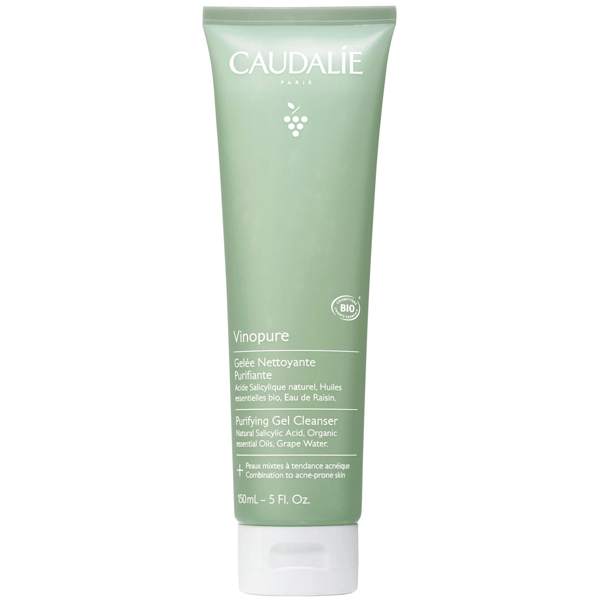 Caudalie Vinopure cleanser pour forms foam for purified pores.