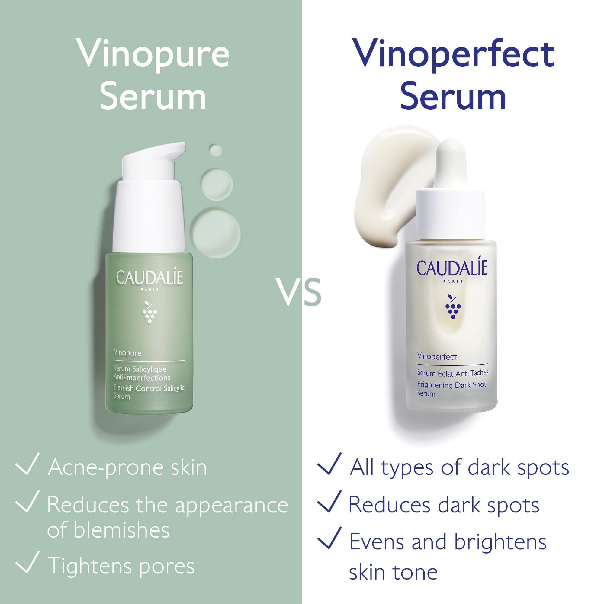 Caudalie Vinopure serum with grapeseed antioxidants on label.