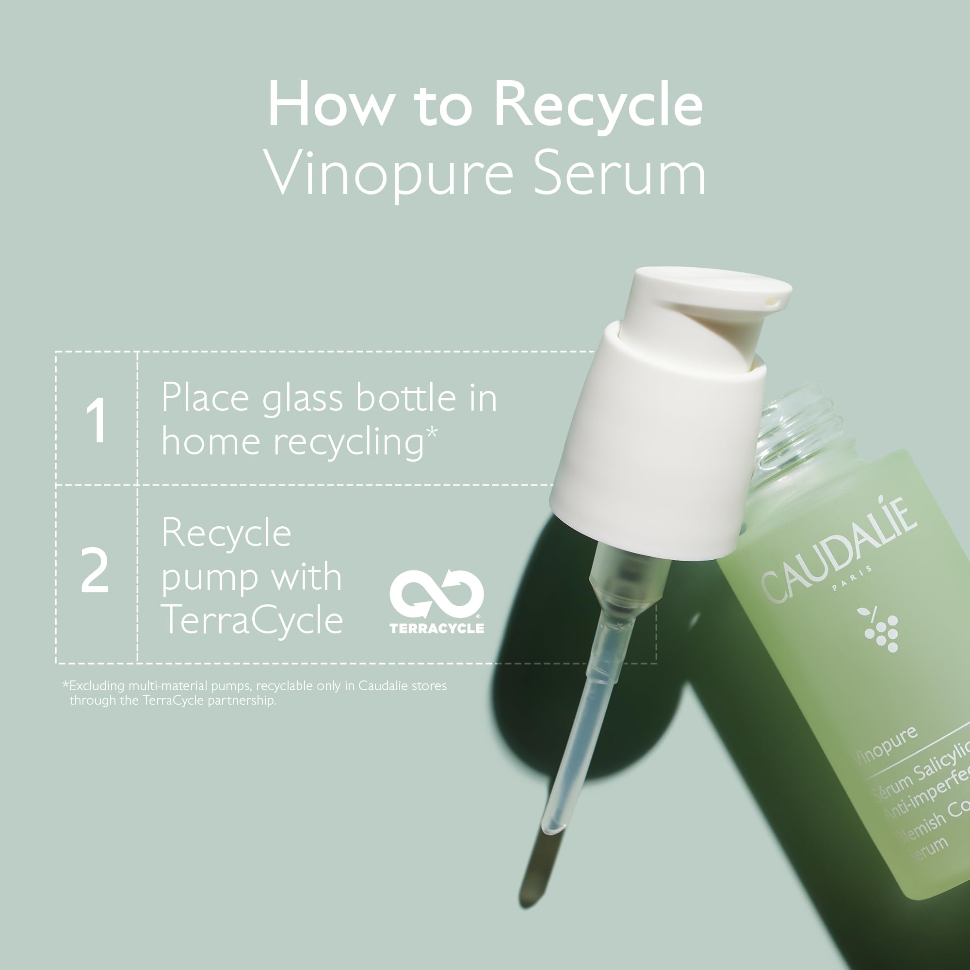 Caudalie Vinopure serum indicating pores tightening effect on skin.