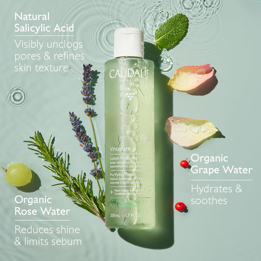 Texture detail of Vinopure toner showing gentle exfoliation without harshness.