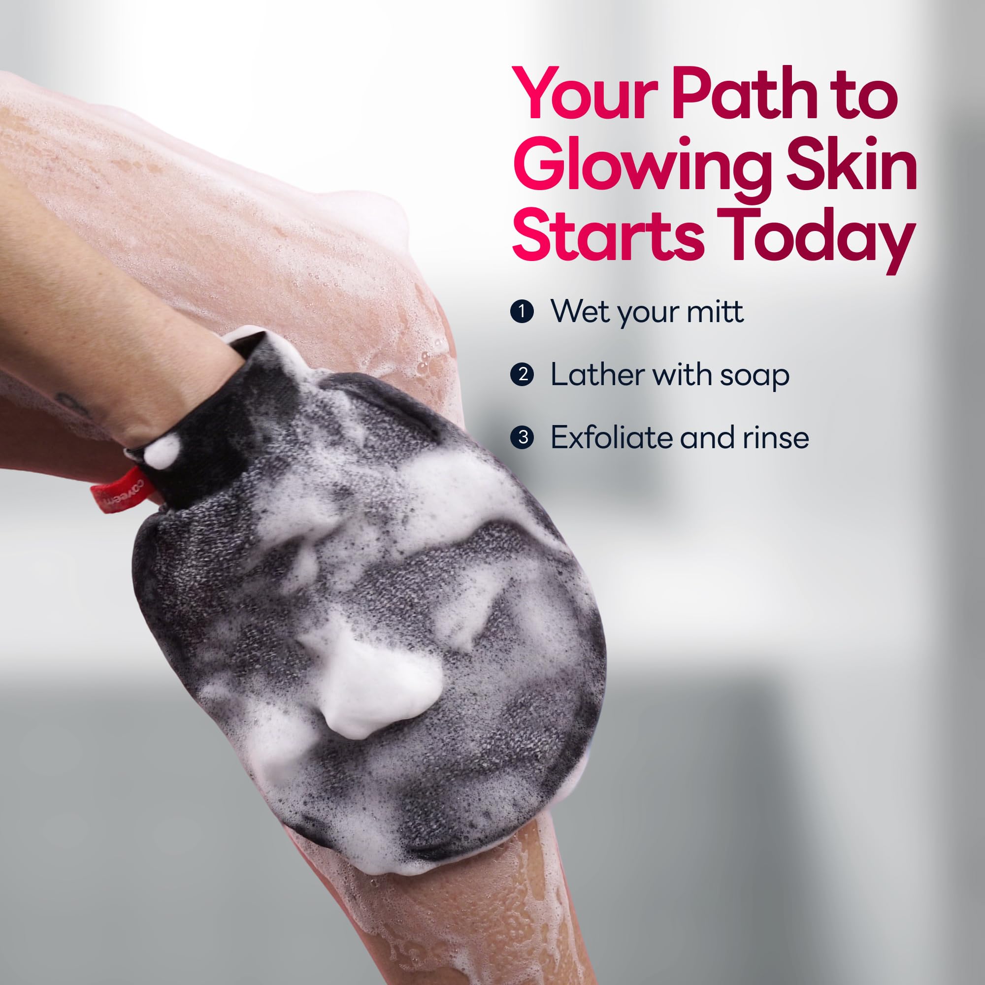 Caveem Exfoliating Mitt gentle daily use helps smoother skin with light pressure