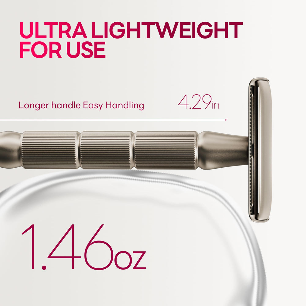 CAVEEM razor handle with non-slip grip for steady, comfortable shaving