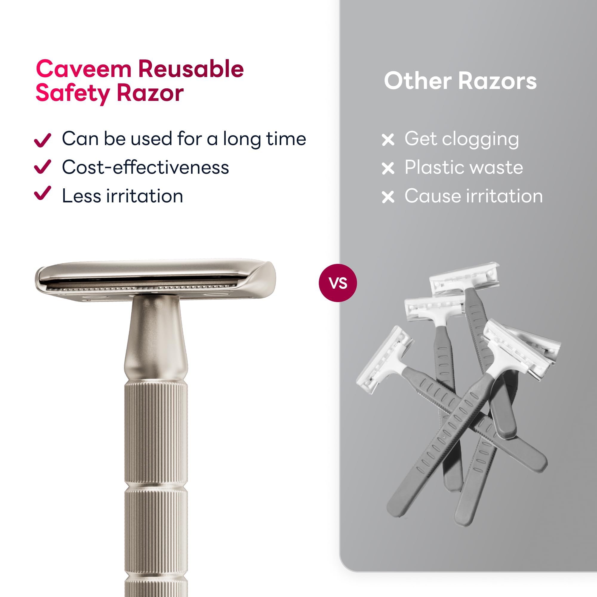 CAVEEM maintenance routine: clean and dry to prolong metal razor life