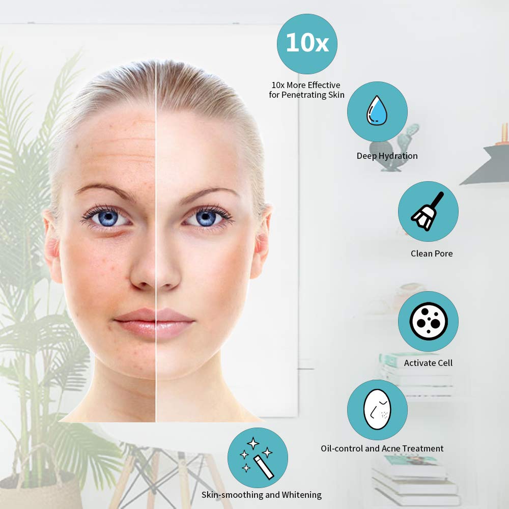 Caviens Nwsw facial steamer mist outlet demonstrating consistent micro-fine warm droplets.