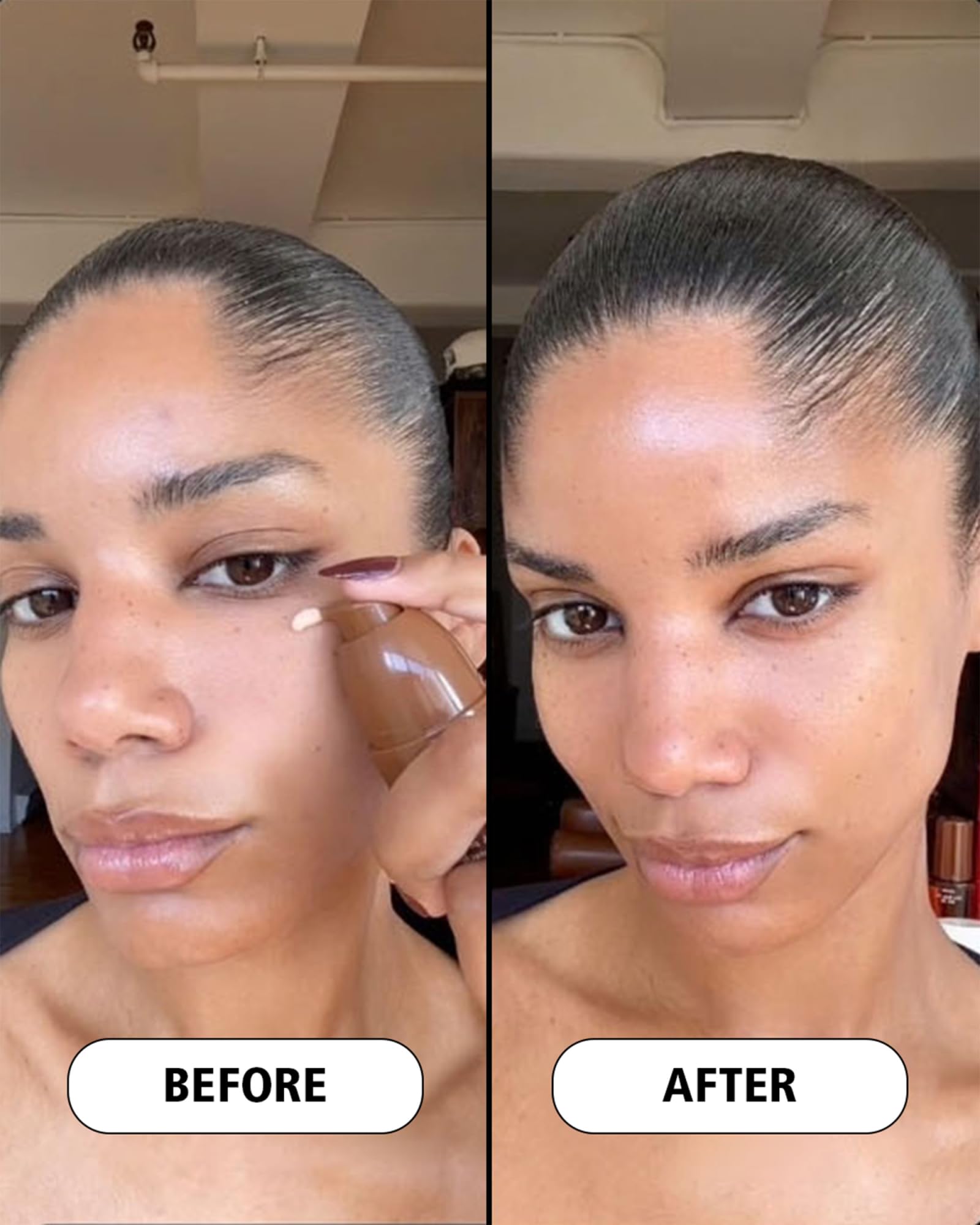 Cay Skin Isle Glow swirled texture shows lightweight makeup-primer-like feel.