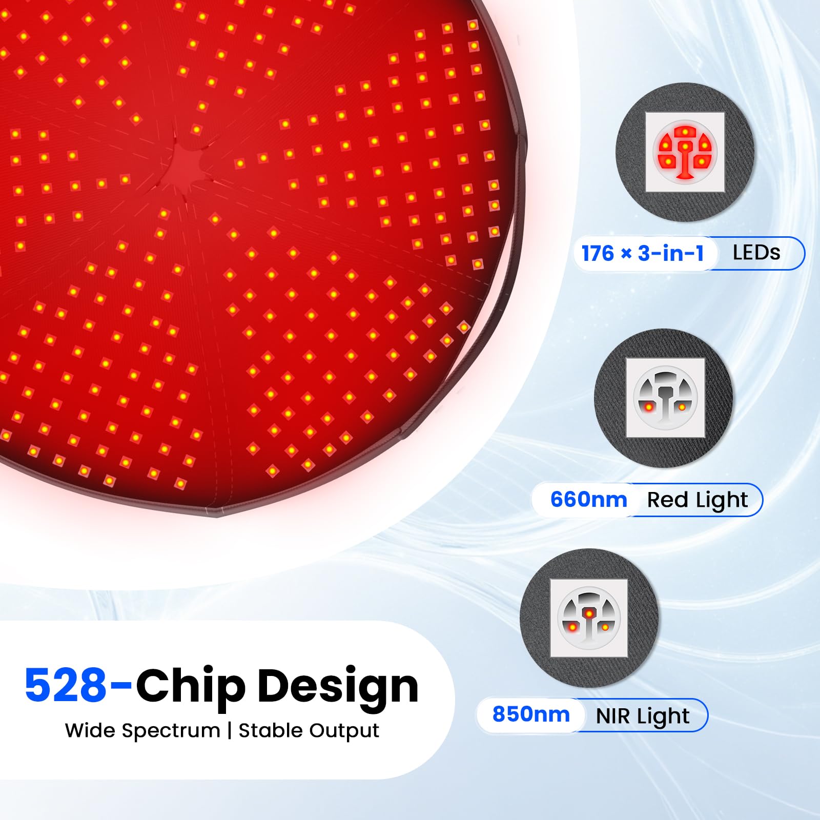 CAYAMA Red Light Cap wearing-on-head view with comfortable fit