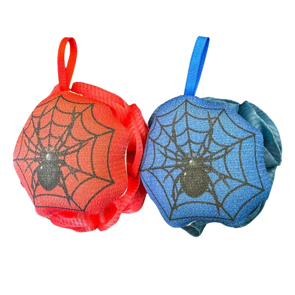 Cayivran spider shower loofah pair showing dual exfoliating texture for gentle cleansing.