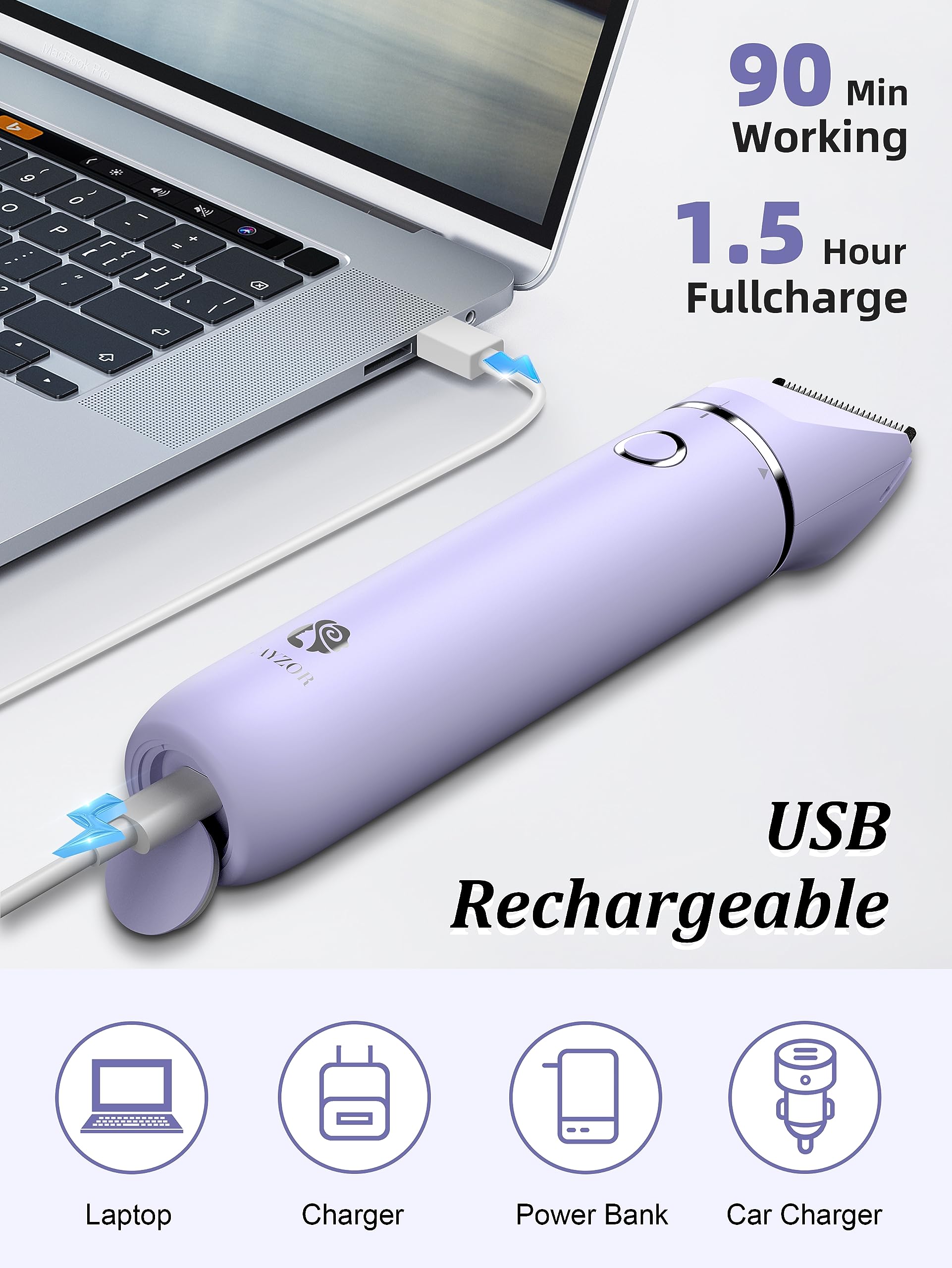Cayzor bikini trimmer travel bag closeup for travel-ready grooming