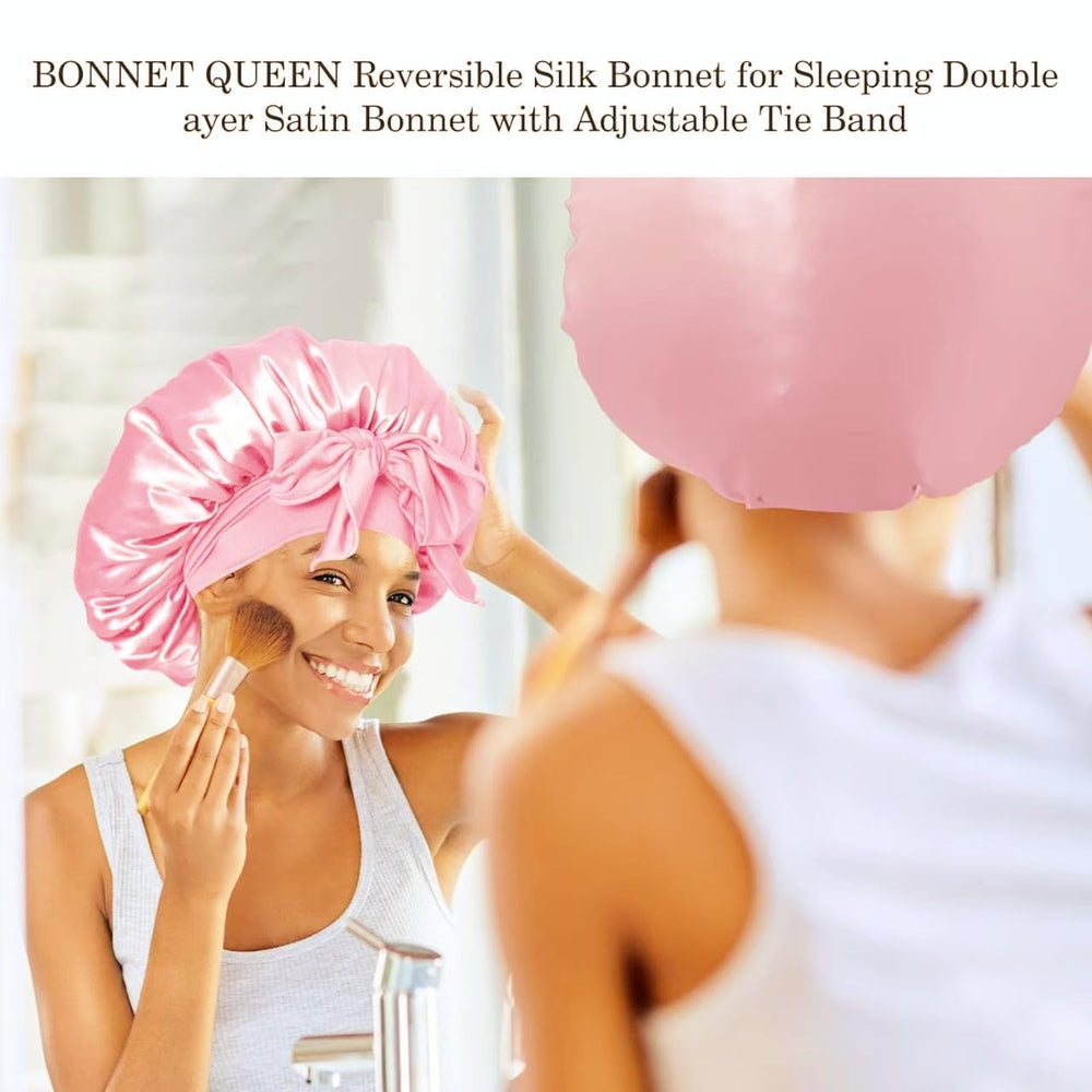 CAZYTOYZ satin bonnet smooth surface reduces friction for gentle sleep