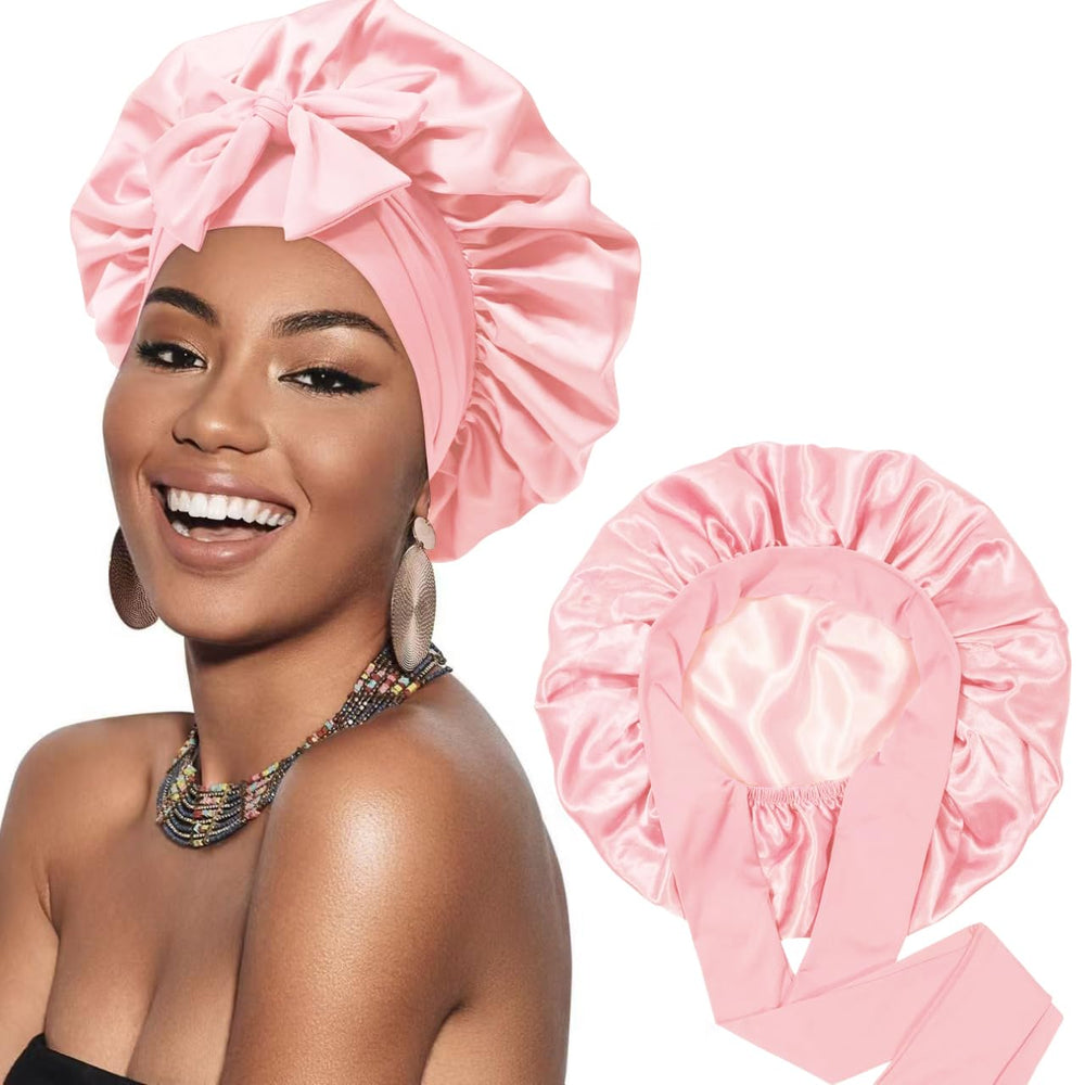 CAZYTOYZ satin bonnet two-color reversible design for versatile night styling