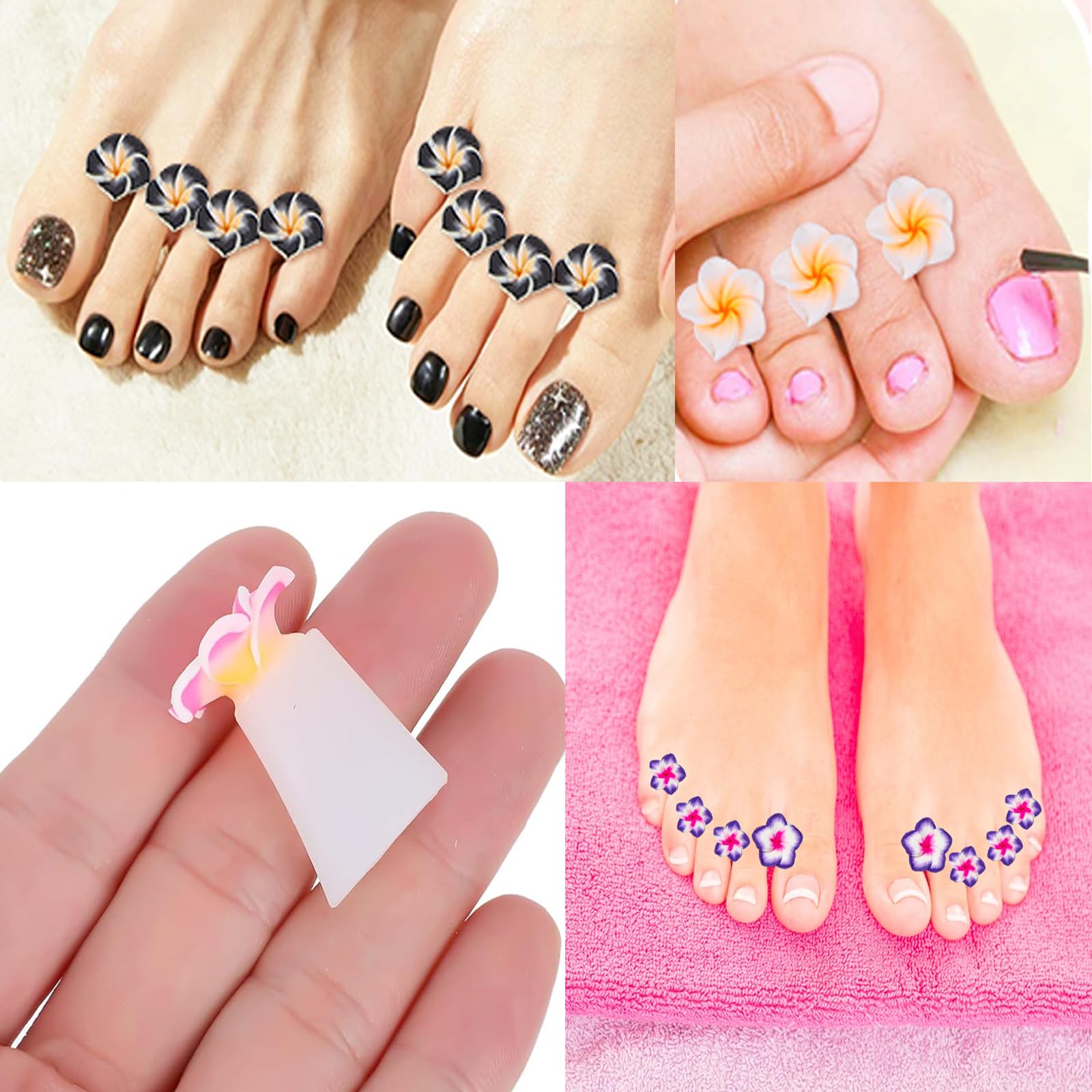 Cbbaokyy colorful toe spacers near nail polish bottles on vanity