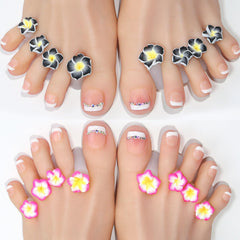 Cbbaokyy silicone toe separators flexible gel rubber close-up during polish session