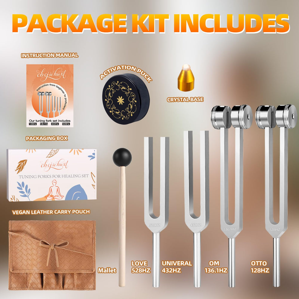 CBCJIEHUXL tuning fork 432Hz shown for calming meditation and stress relief rituals.