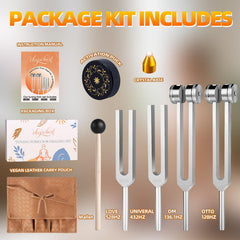 CBCJIEHUXL tuning fork 432Hz shown for calming meditation and stress relief rituals.