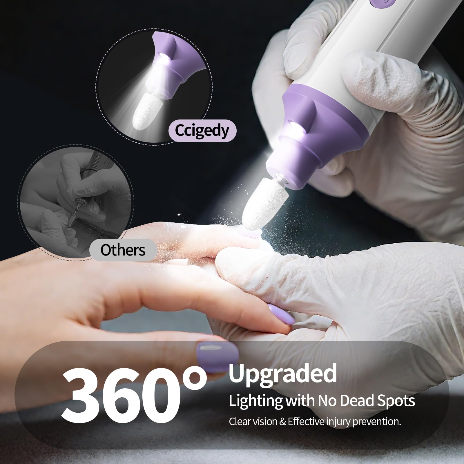 Ccigedy diamond and carbide bits for cuticle care and callus reduction.