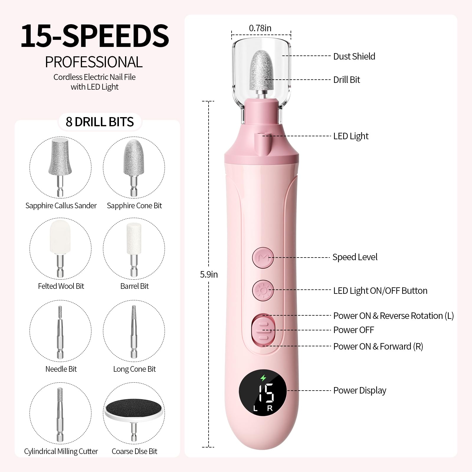 Ccigedy carbide bit targets calluses for smoother skin during pedicures