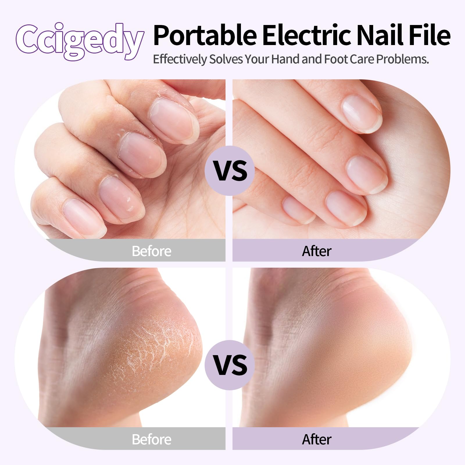 Ccigedy 15-speed cordless nail drill ideal for versatile home pedicures.