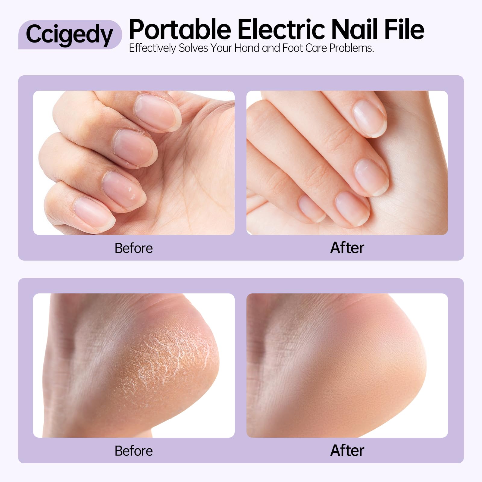 Ccigedy nail drill 9-speed control with display allows tailored nail shaping.