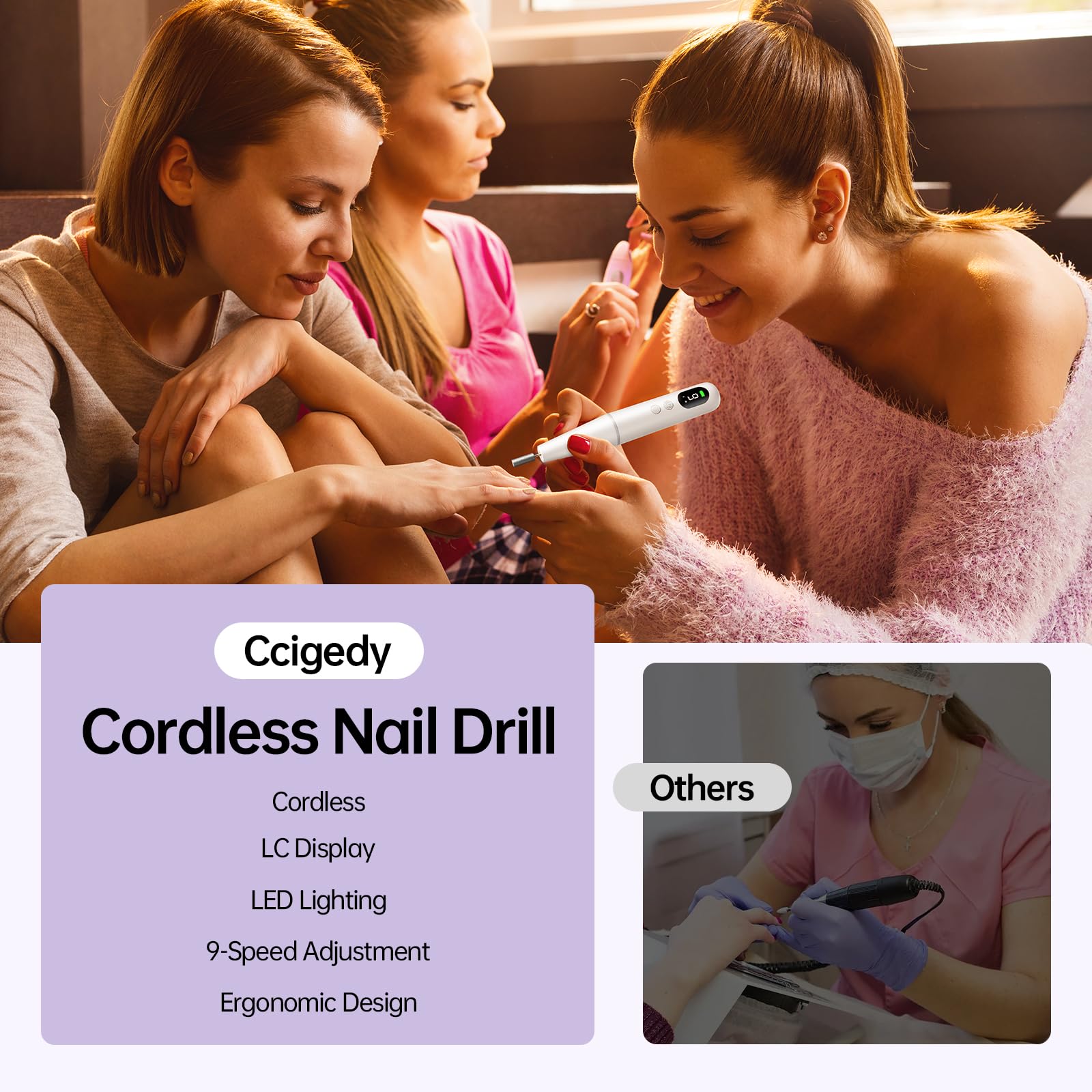Ccigedy lightweight 0.2 lb design supports easy on-the-go manicures.