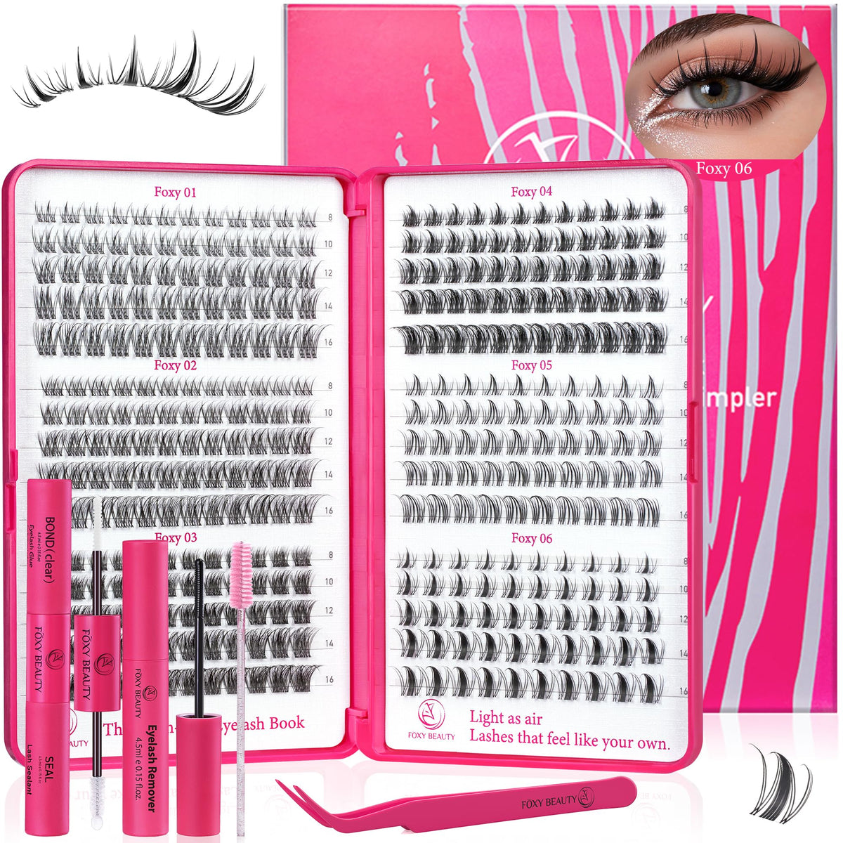 CCODDY 432pcs lash clusters kit pack shows full set options for DIY lashes.