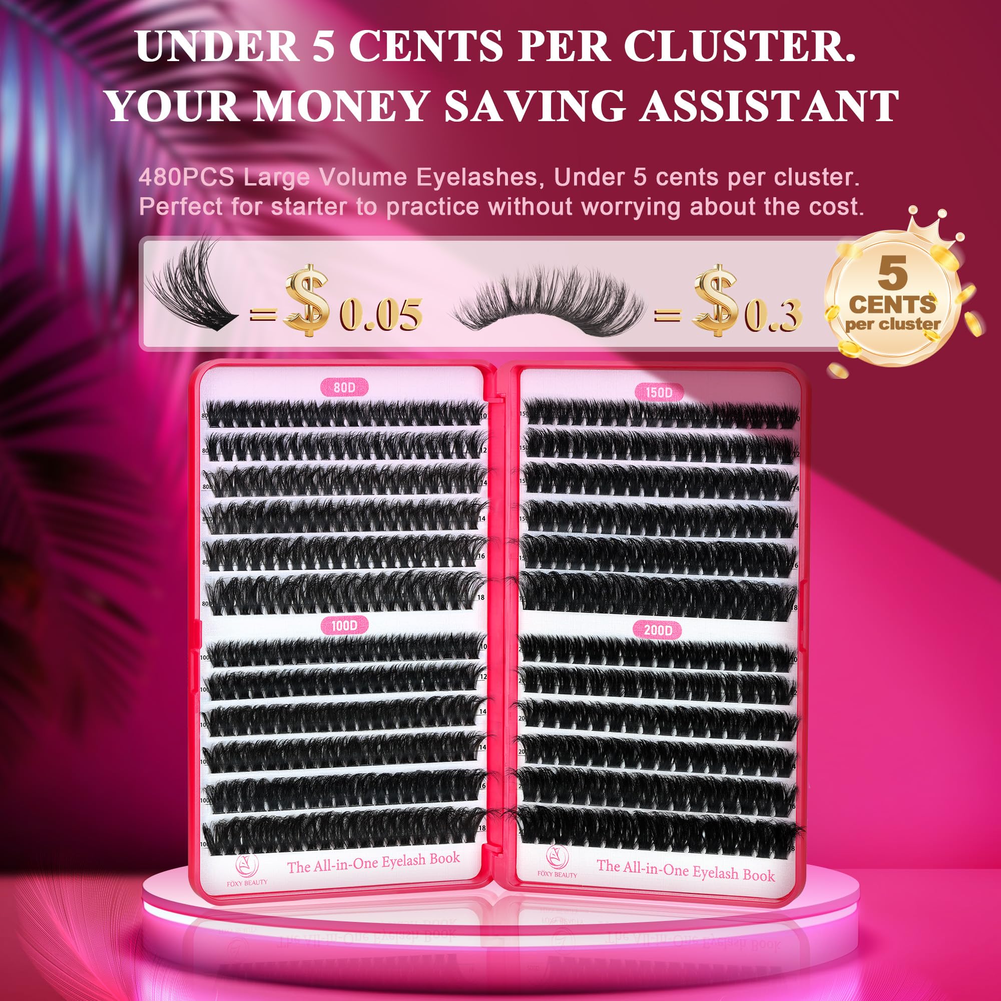 CCODDY Bombshell X 480pcs set offers abundant lash options.