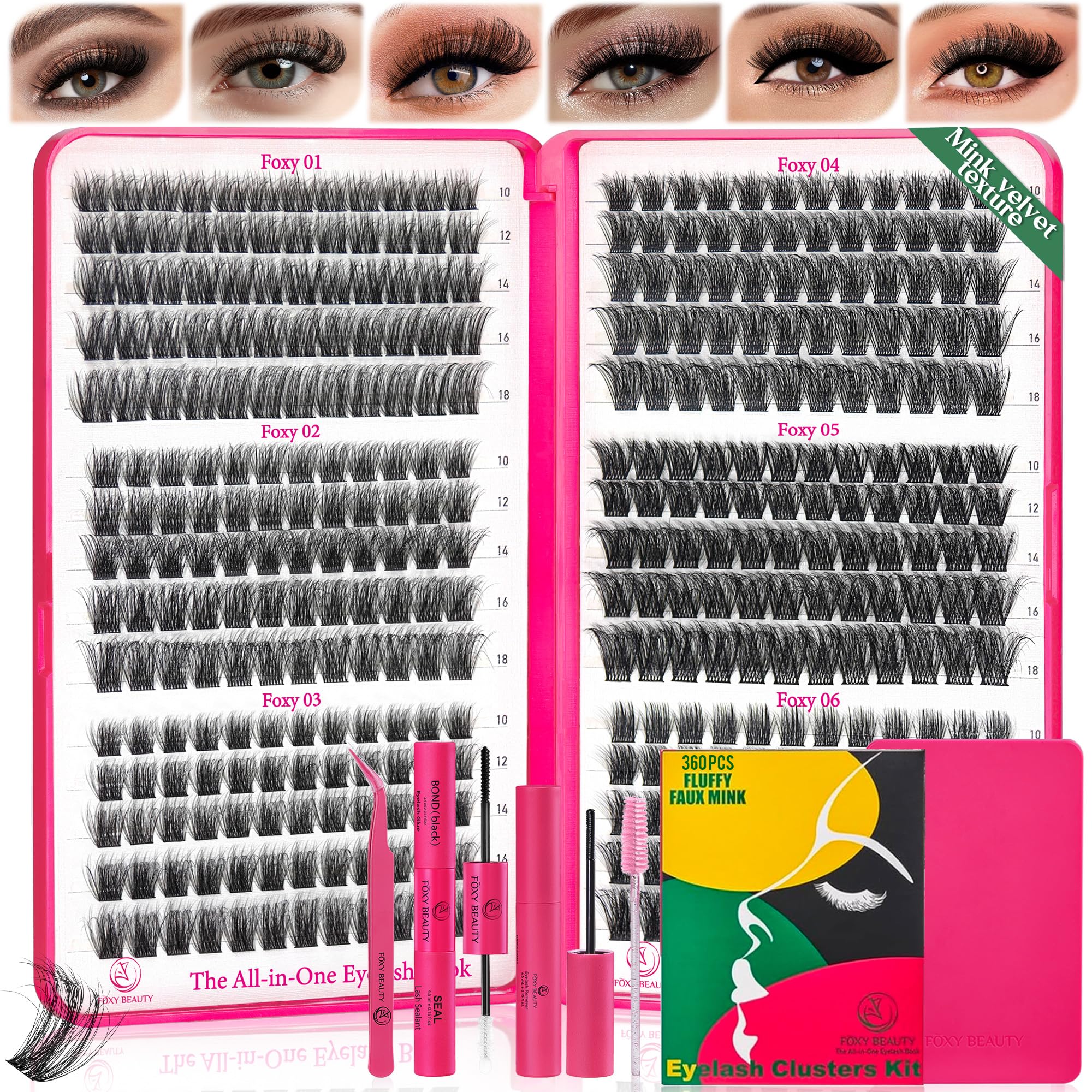 CCODDY Diva Volume Lash Clusters Kit packaging closeup for at-home salon-quality prep.