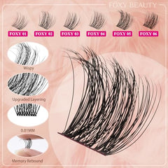 CCODDY Diva Volume Lash Clusters Kit lash clusters closeup highlighting fluffy D-curl drama.