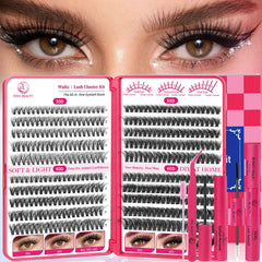 CCODDY Waltz Lash Clusters packaging shows the complete at-home lash kit