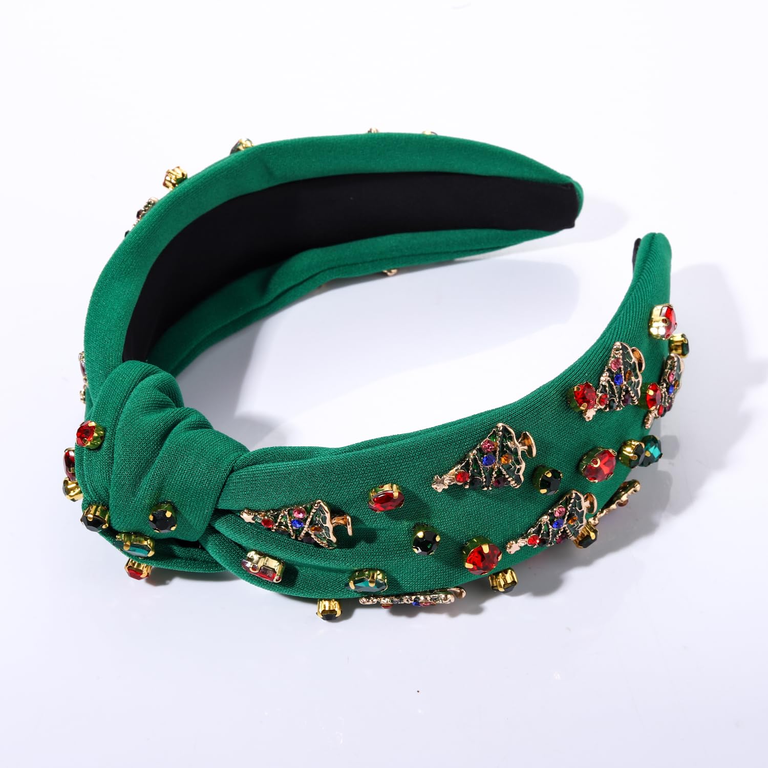 CEALXHENY Xmas bow headband with rhinestones enhances holiday outfits and photos