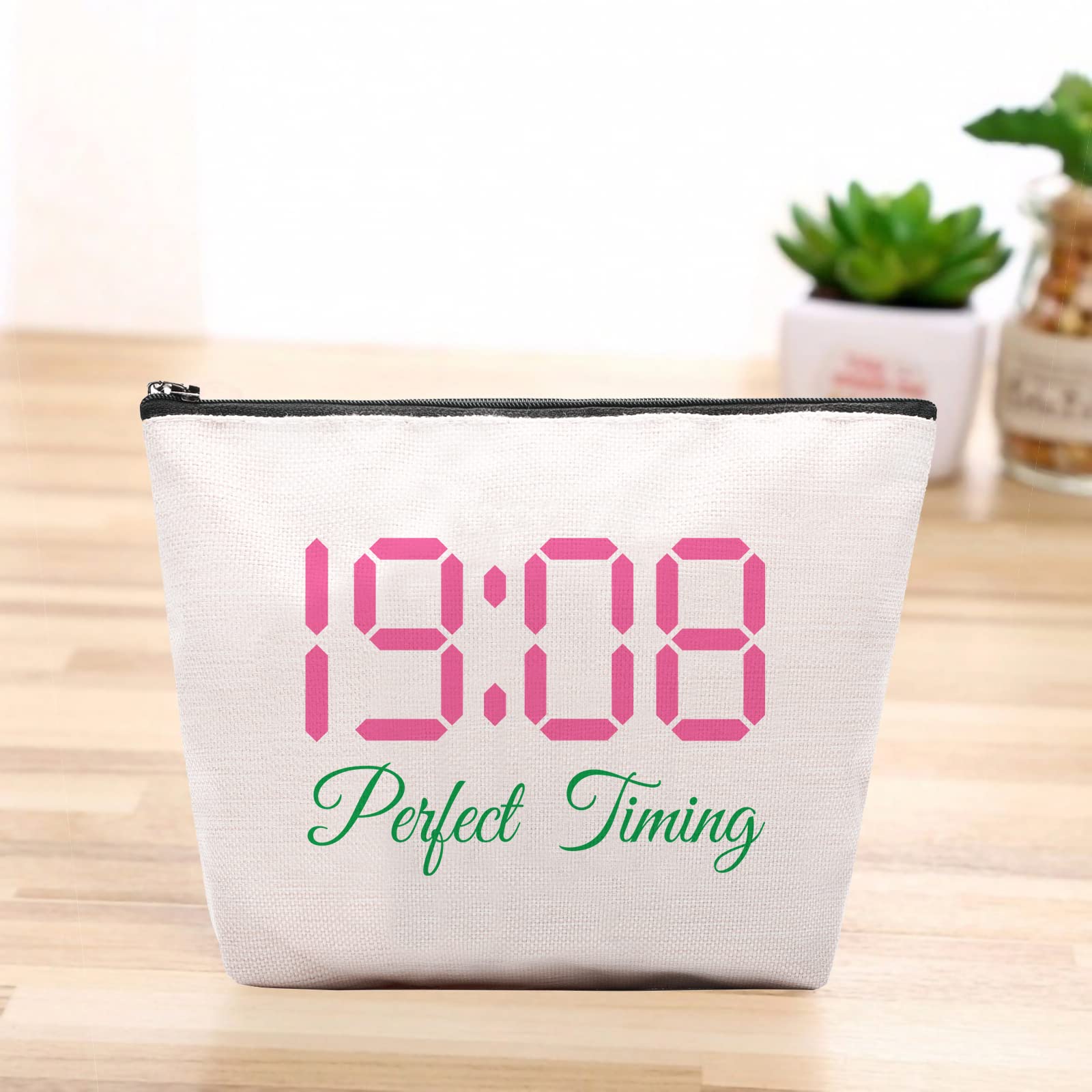 CEASQVAA canvas makeup bag compact size keeps cosmetics organized on the go